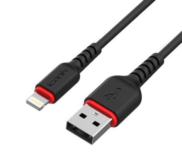 ICONIX-Fast-Charging-And-Data-Sync-Cable-Power-17W-Model-IC-UC1628-Black -Type-C-Restockits