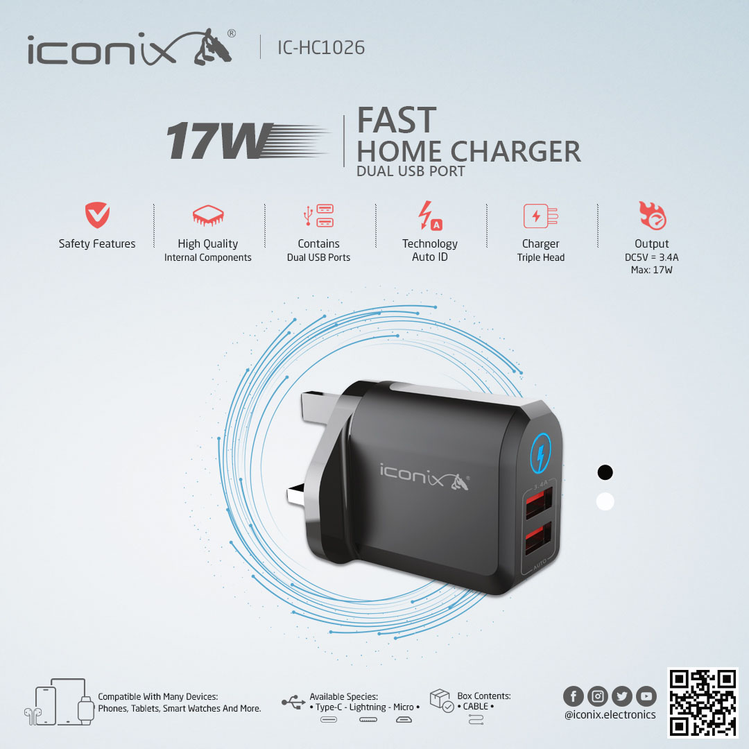 ICONIX-Fast-Home-Charger-Power-17W-Dual-USB-Port-Model-IC-HC1026-Restockits