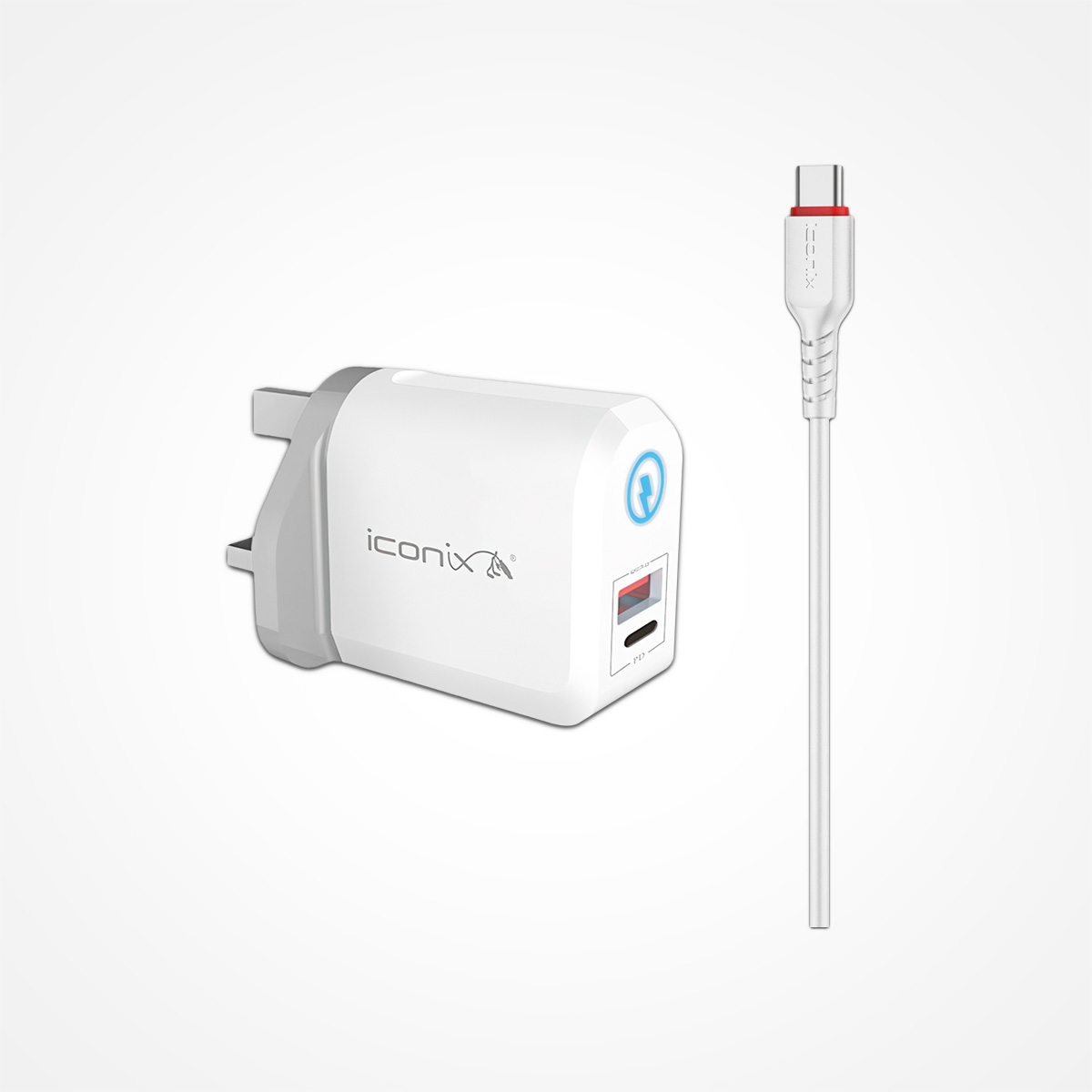 ICONIX-Fast-Wall-Charger-Power-18W-USB-C-And-USB-Port-Model-C-HC-1029-White-Type-C-Restockits